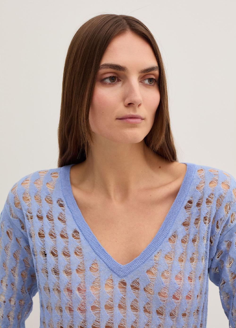 Stefanel Maglia A Rete Bicolore Con Lurex