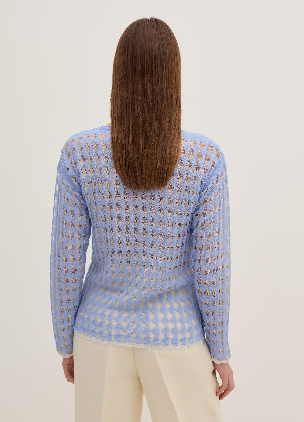 Stefanel Maglia A Rete Bicolore Con Lurex