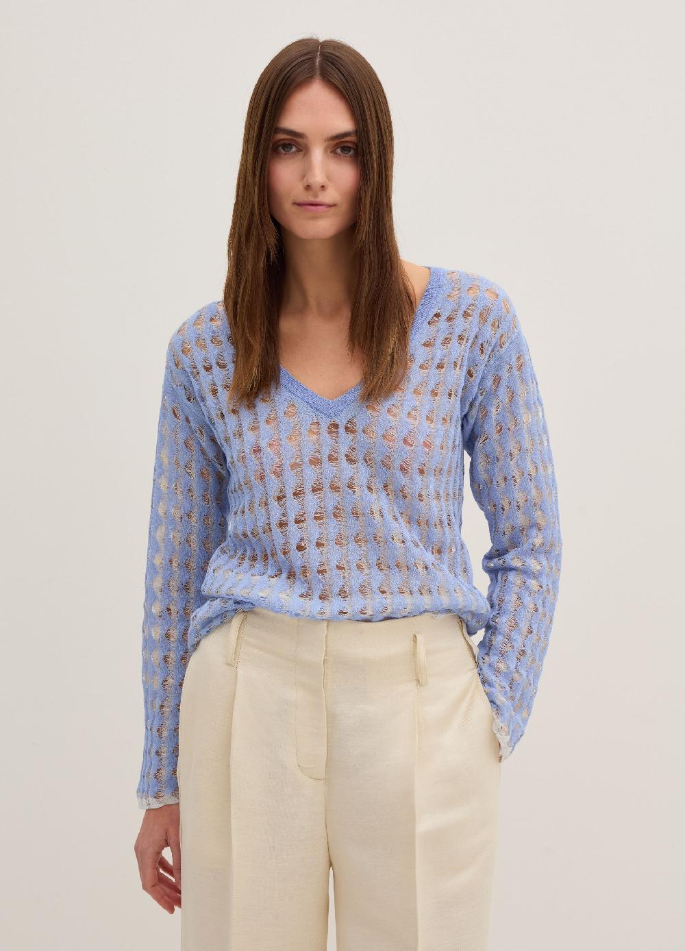 Stefanel Maglia a rete bicolore con lurex