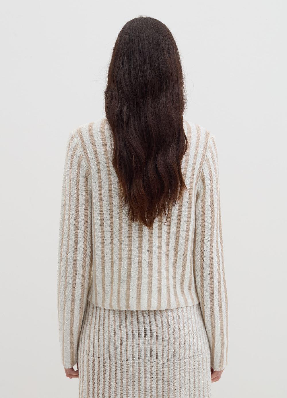 Stefanel Maglia A Righe Con Micro Paillettes