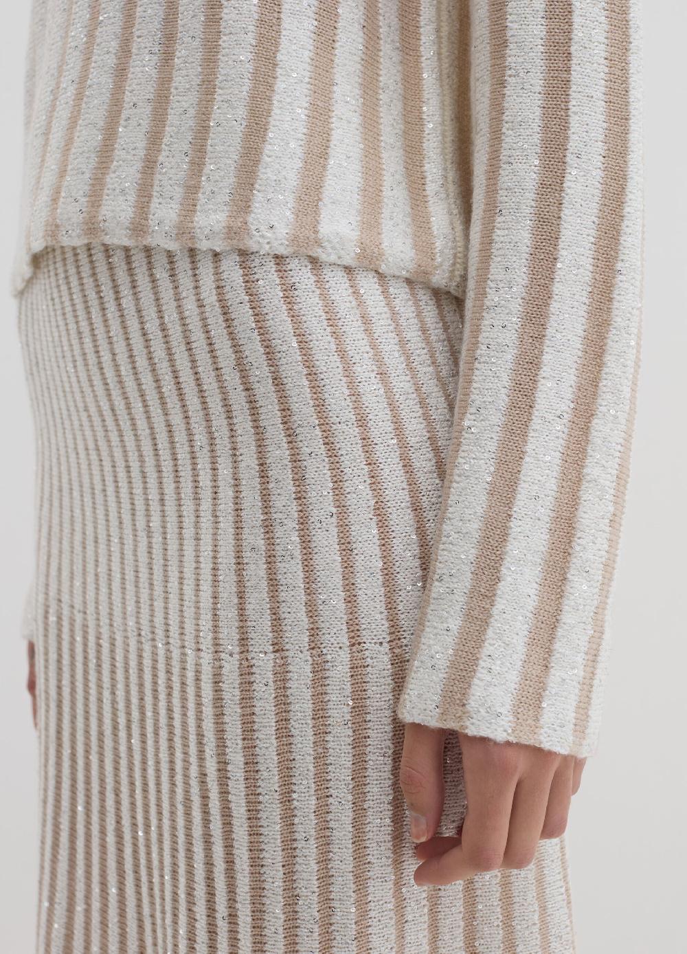 Stefanel Maglia A Righe Con Micro Paillettes