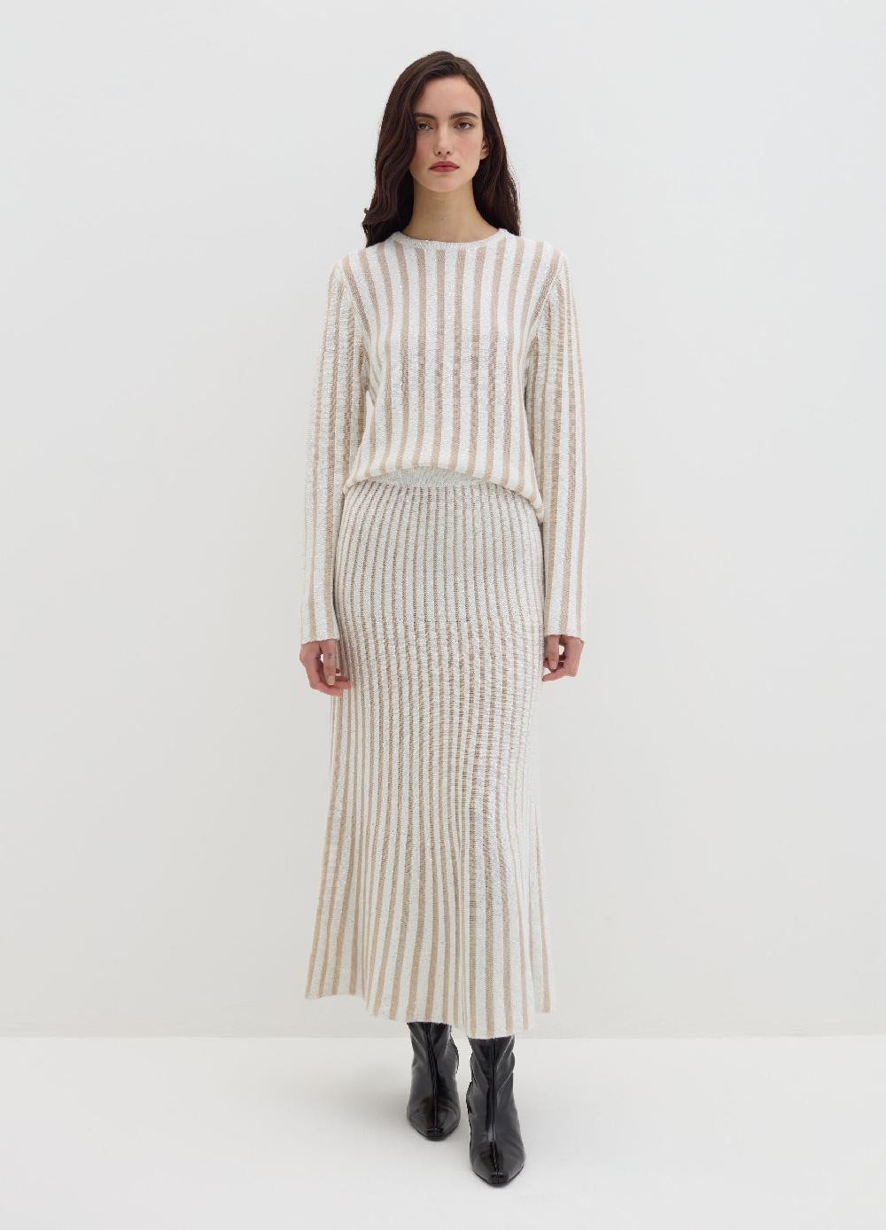 Stefanel Maglia a righe con micro paillettes