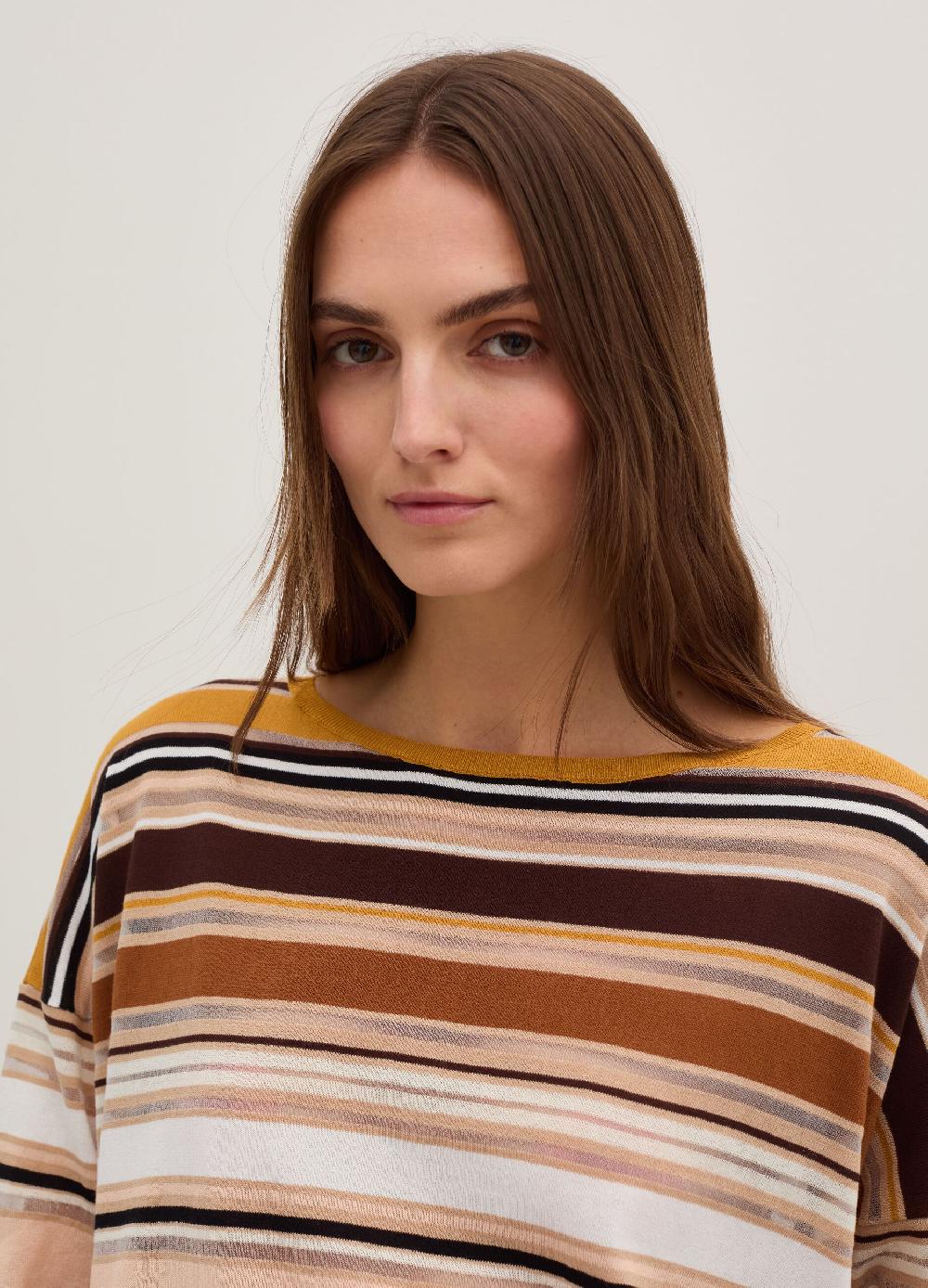 Stefanel Maglia A Righe Effetto Trasparente