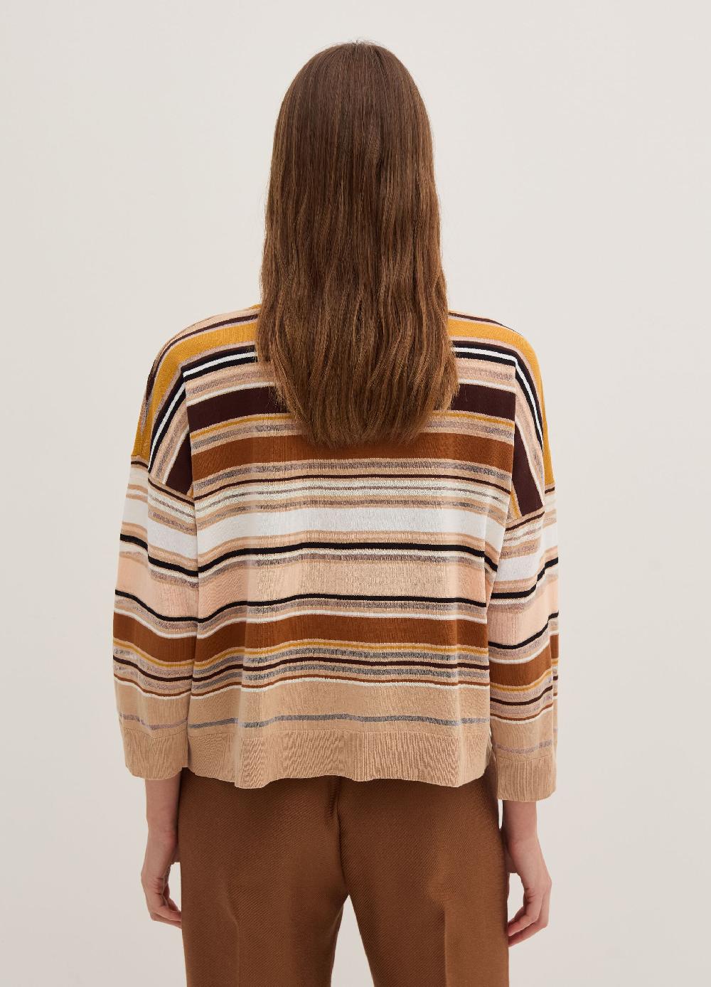 Stefanel Maglia A Righe Effetto Trasparente