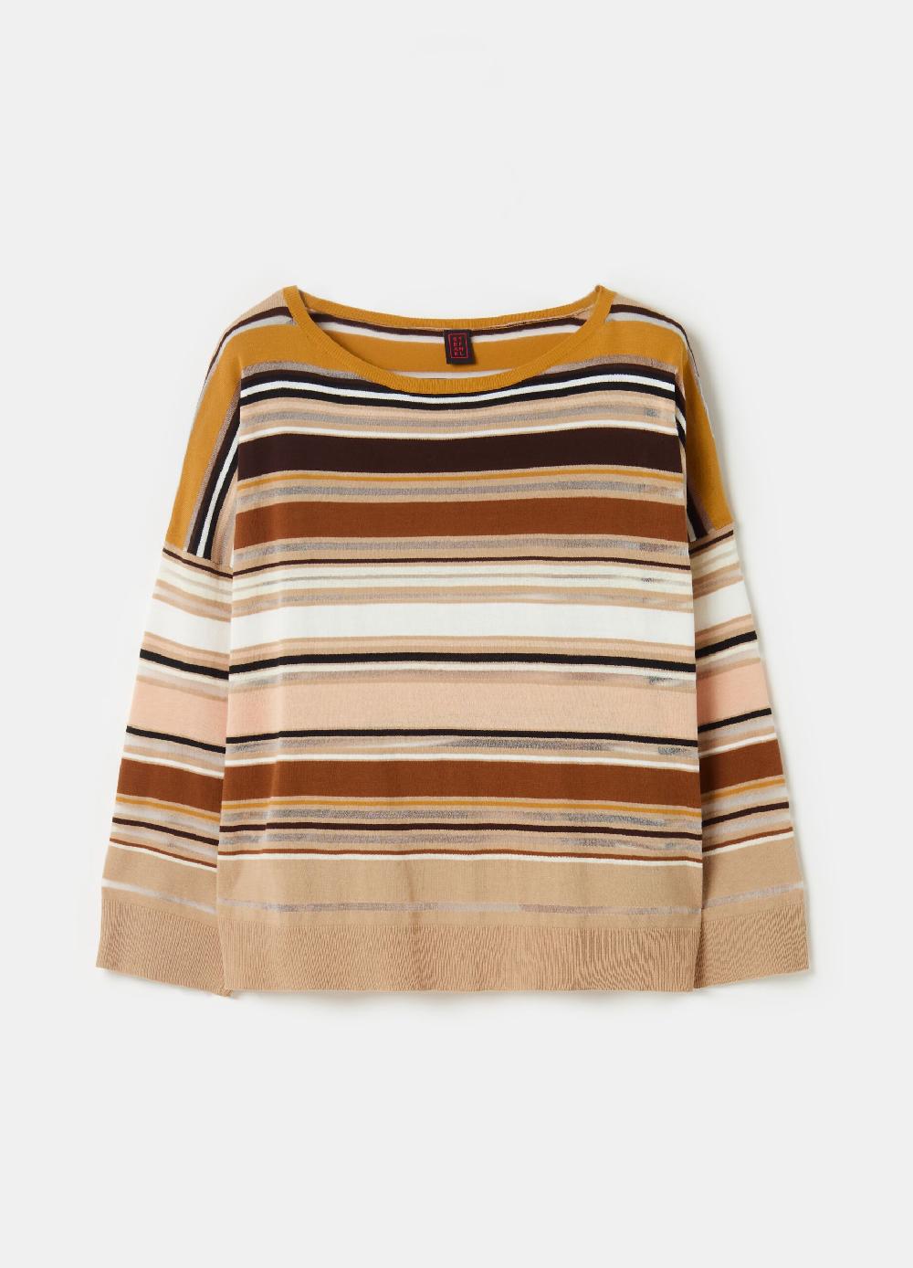 Stefanel Maglia A Righe Effetto Trasparente