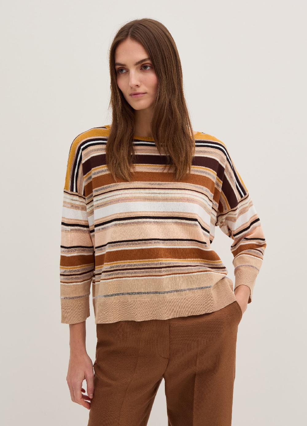 Stefanel Maglia a righe effetto trasparente