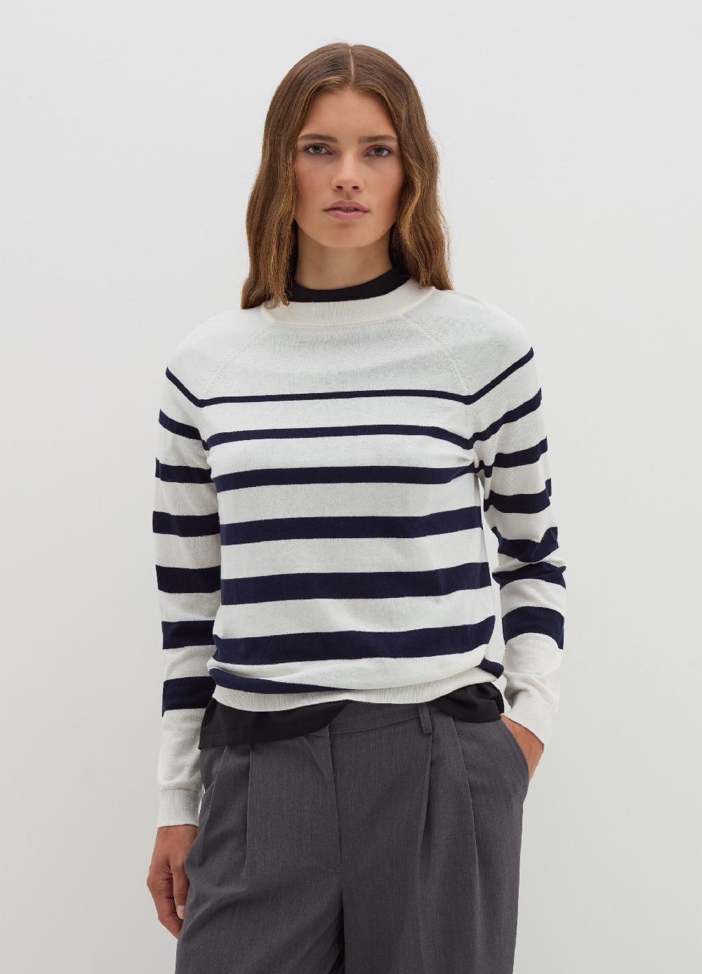 Stefanel Maglia A Righe In Lana Cotone E Cashmere