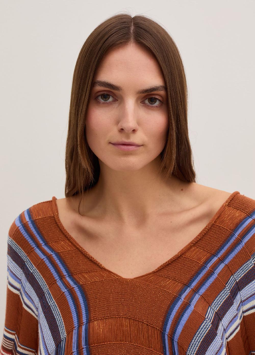 Stefanel Maglia A Righe Multicolor Con Frange