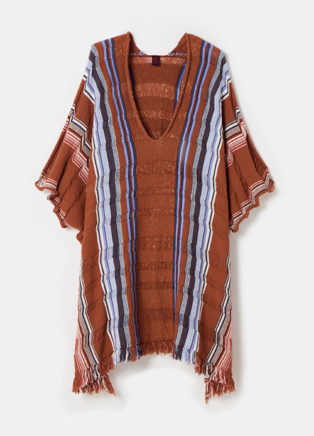 Stefanel Maglia A Righe Multicolor Con Frange