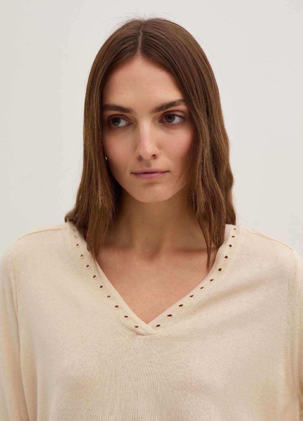 Stefanel Maglia Con Dettagli Traforati Scollo A V