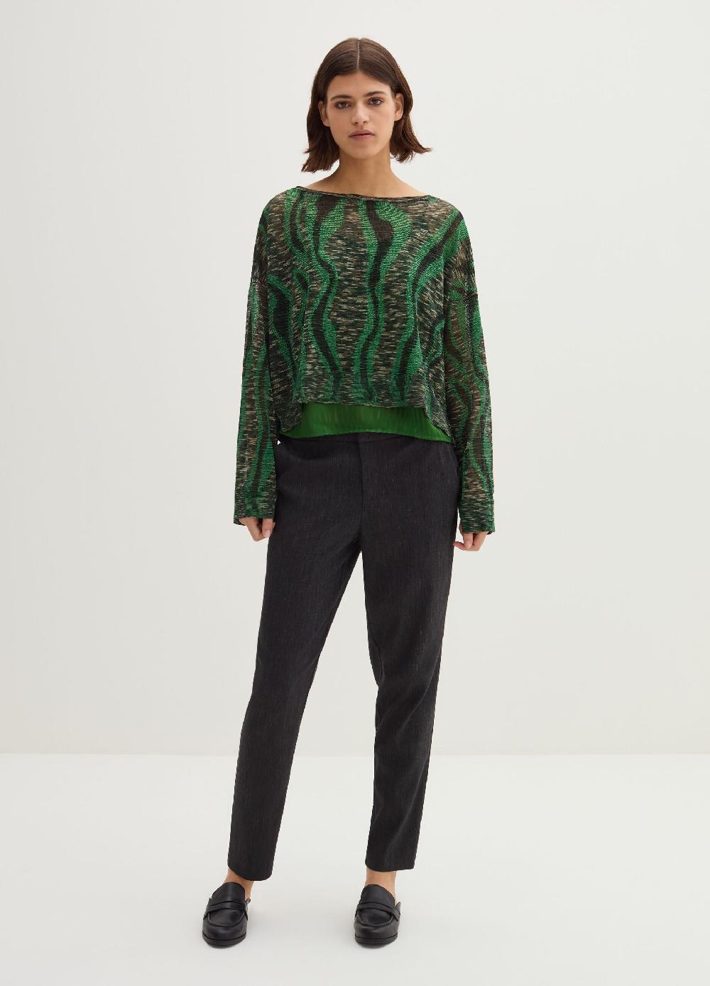 Stefanel Maglia Con Intarsio A Maniche Lunghe