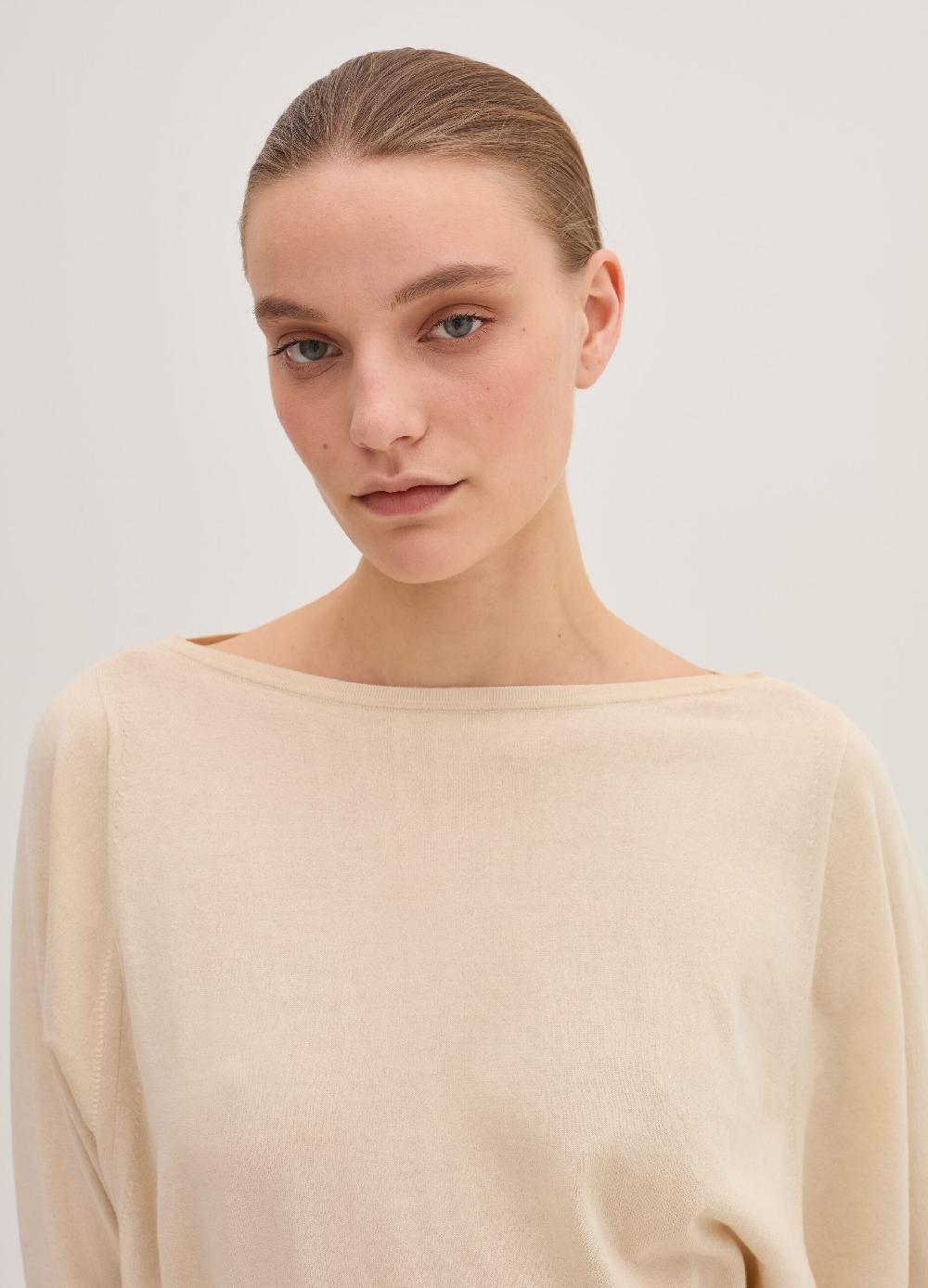 Stefanel Maglia Crop In Crêpe Con Inserto In Mesh