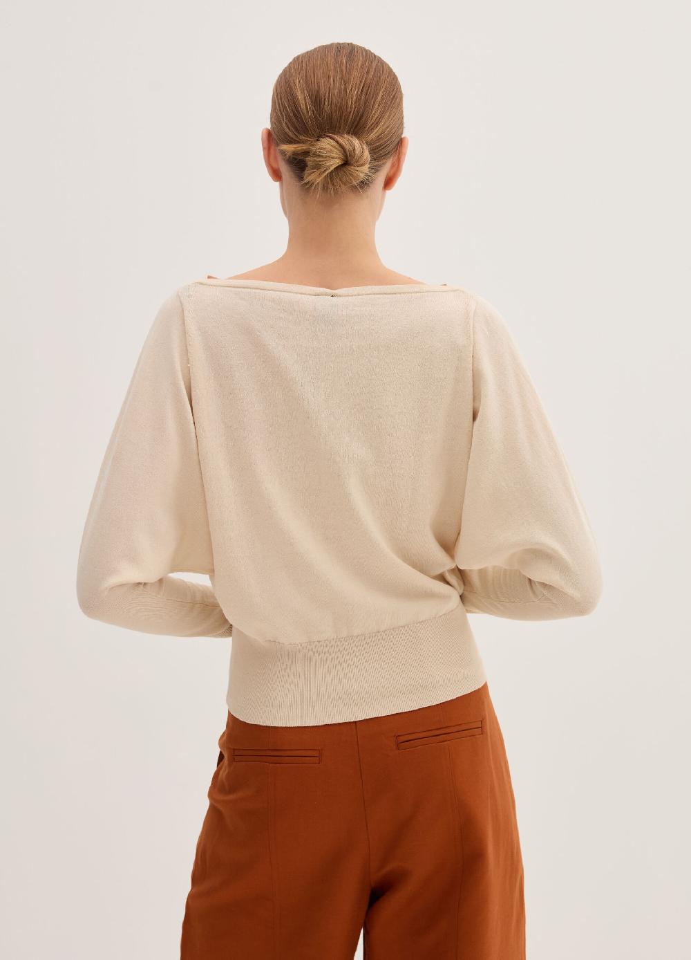 Stefanel Maglia Crop In Crêpe Con Inserto In Mesh