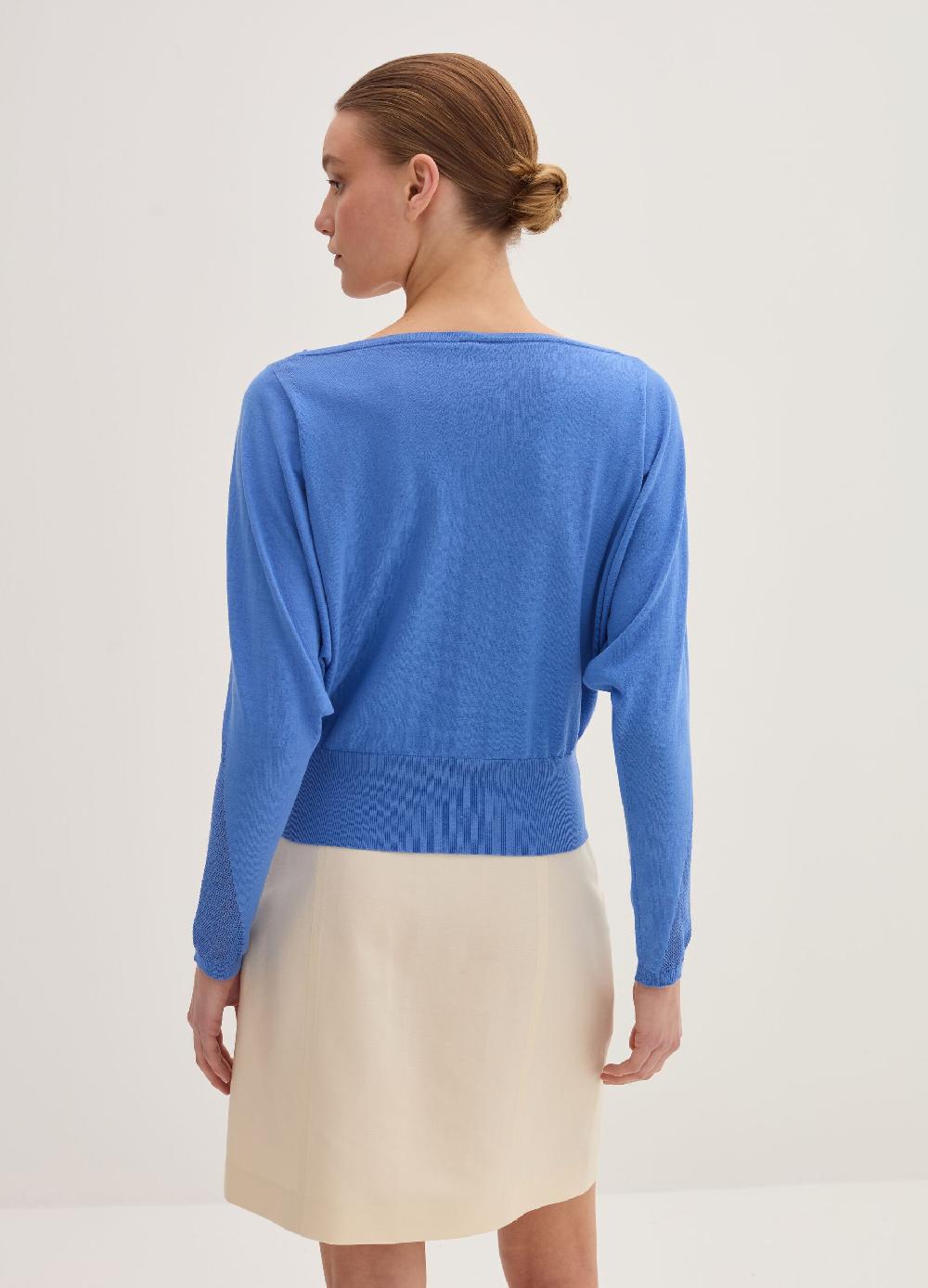 Stefanel Maglia Crop In Crêpe Con Inserto In Mesh