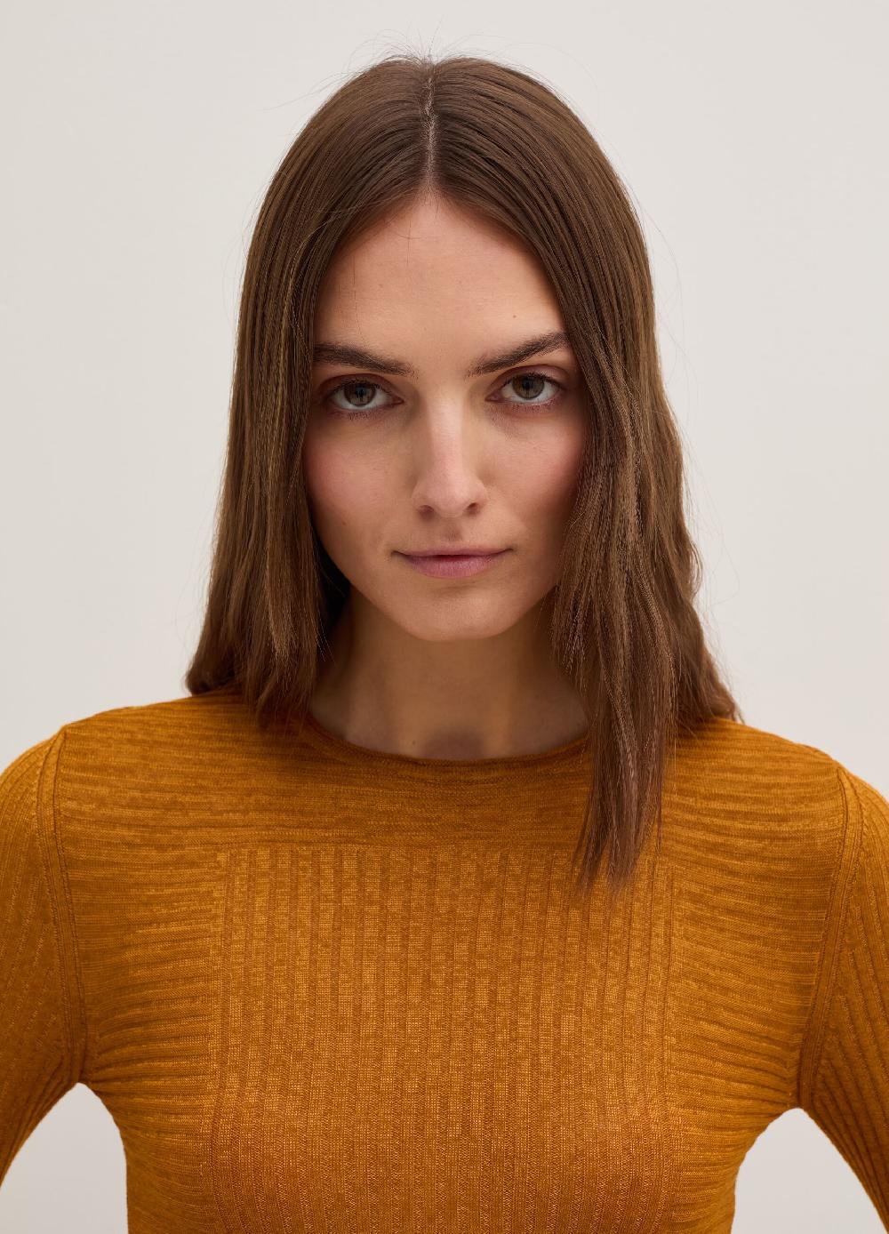 Stefanel Maglia Effetto Shantung A Coste Piatte