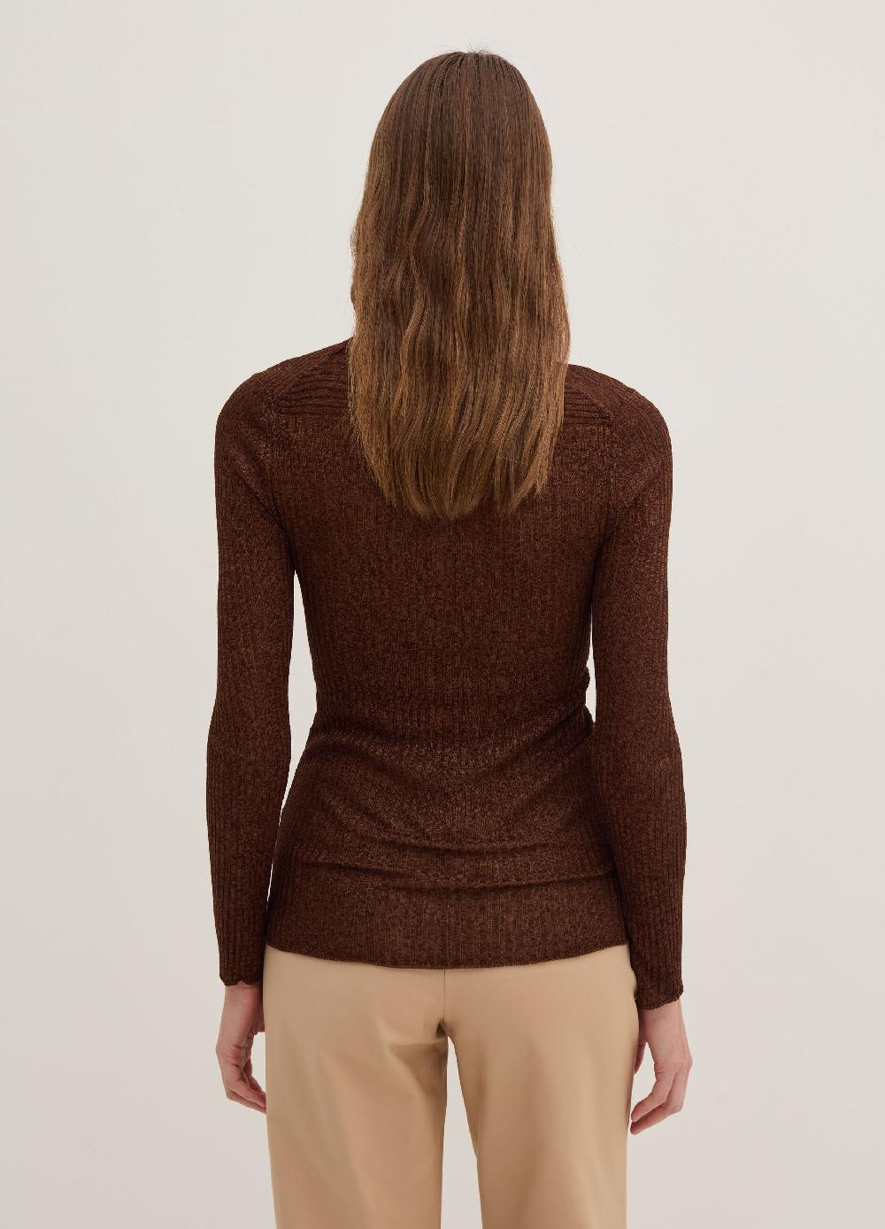 Stefanel Maglia Effetto Shantung A Coste Piatte