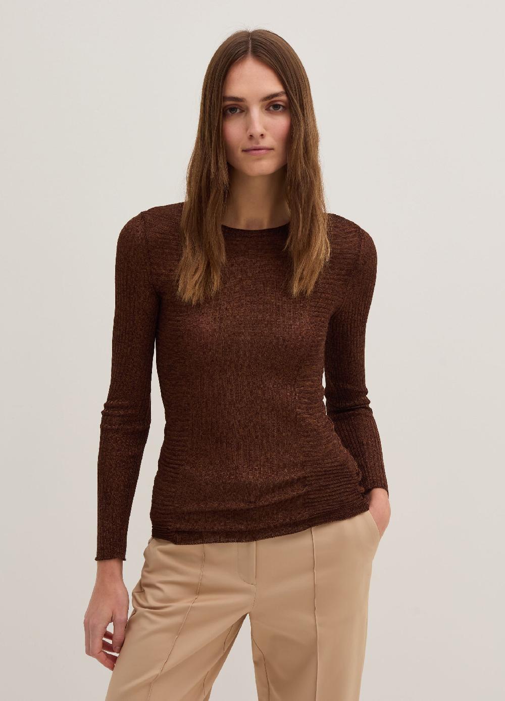 Stefanel Maglia effetto shantung a coste piatte