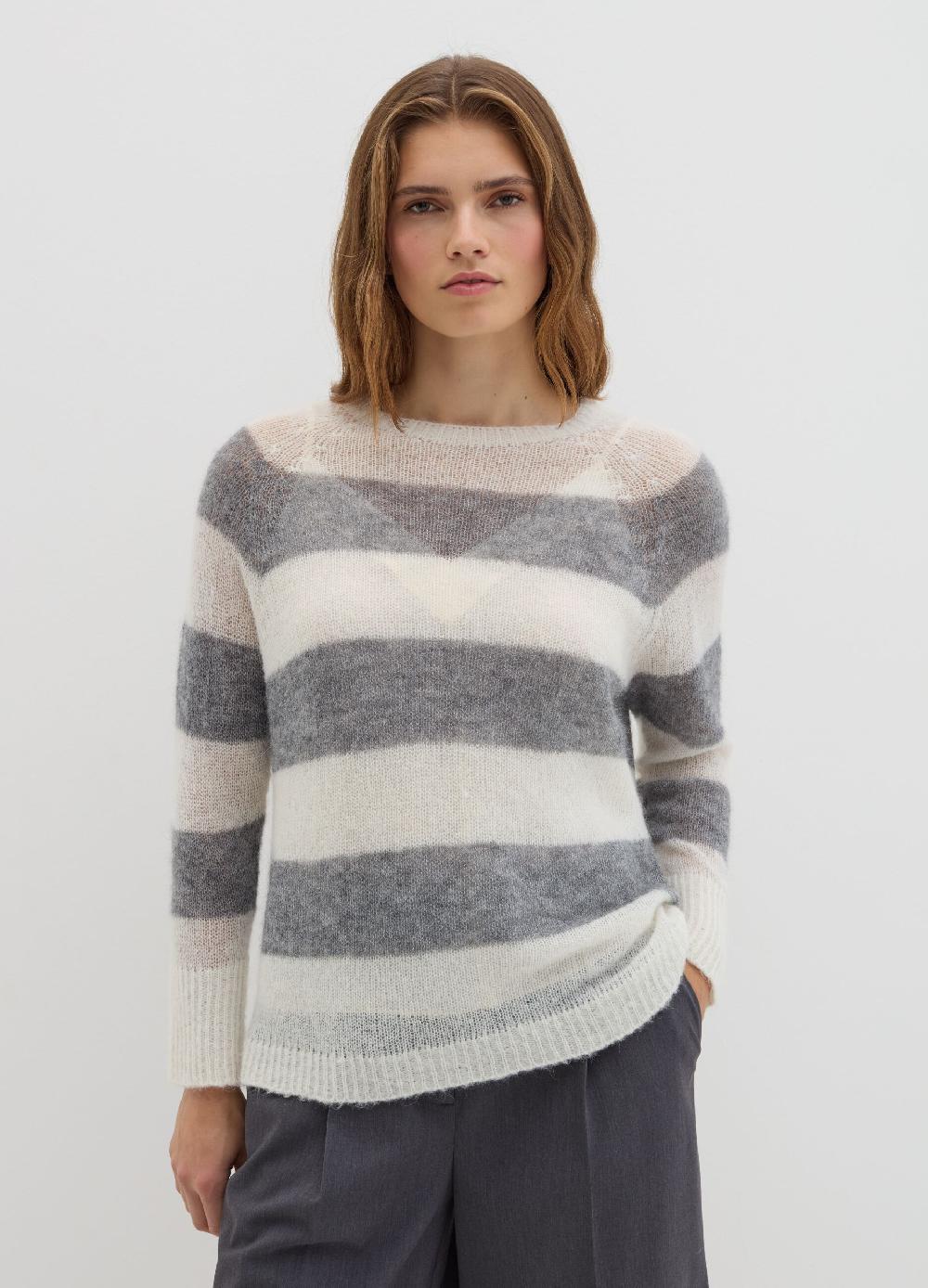 Stefanel Maglia In Alpaca Leggero A Righe