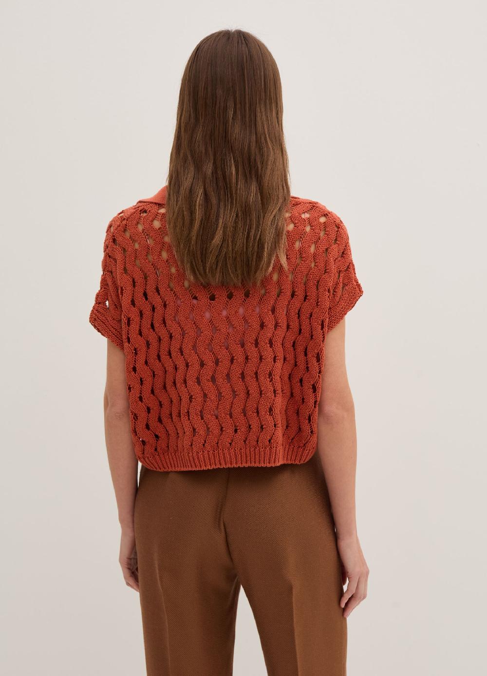 Stefanel Maglia In Cordonetto Con Scollo A Polo