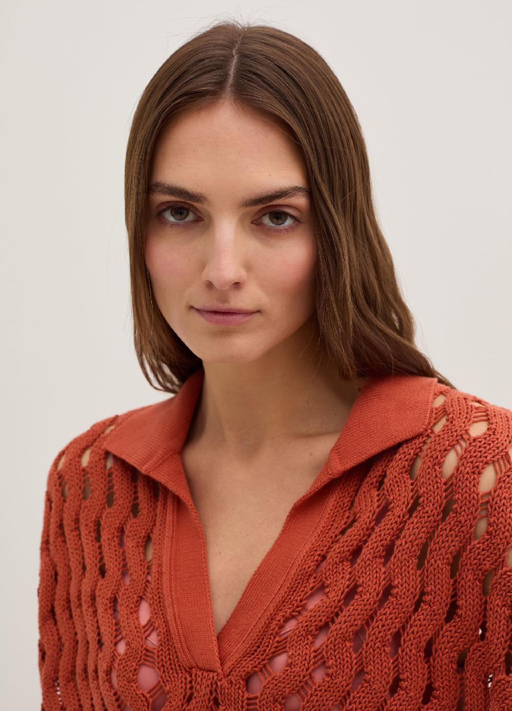 Stefanel Maglia in cordonetto con scollo a polo