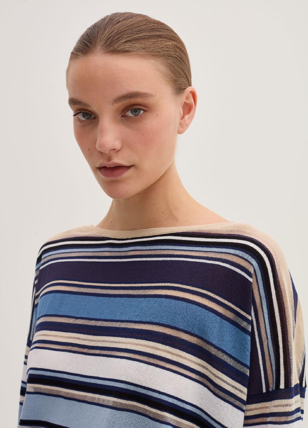 Stefanel Maglia In Crêpe A Righe