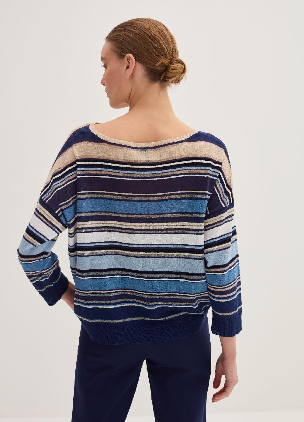 Stefanel Maglia In Crêpe A Righe