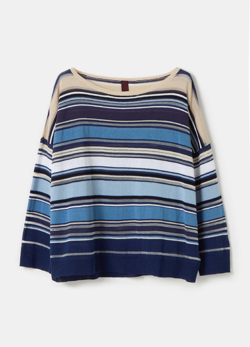 Stefanel Maglia In Crêpe A Righe