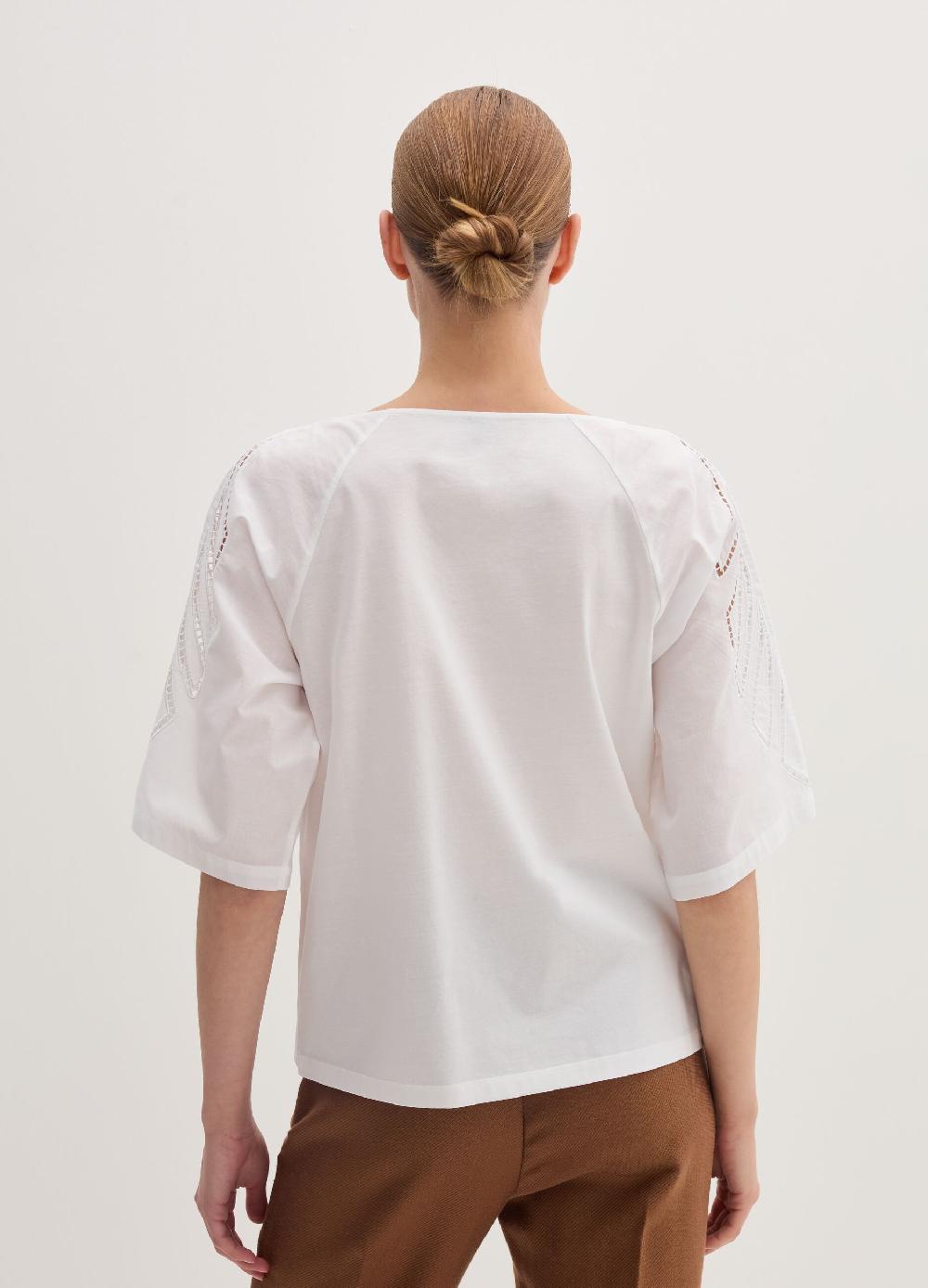 Stefanel Maglia In Jersey Con Ricamo Anglaise