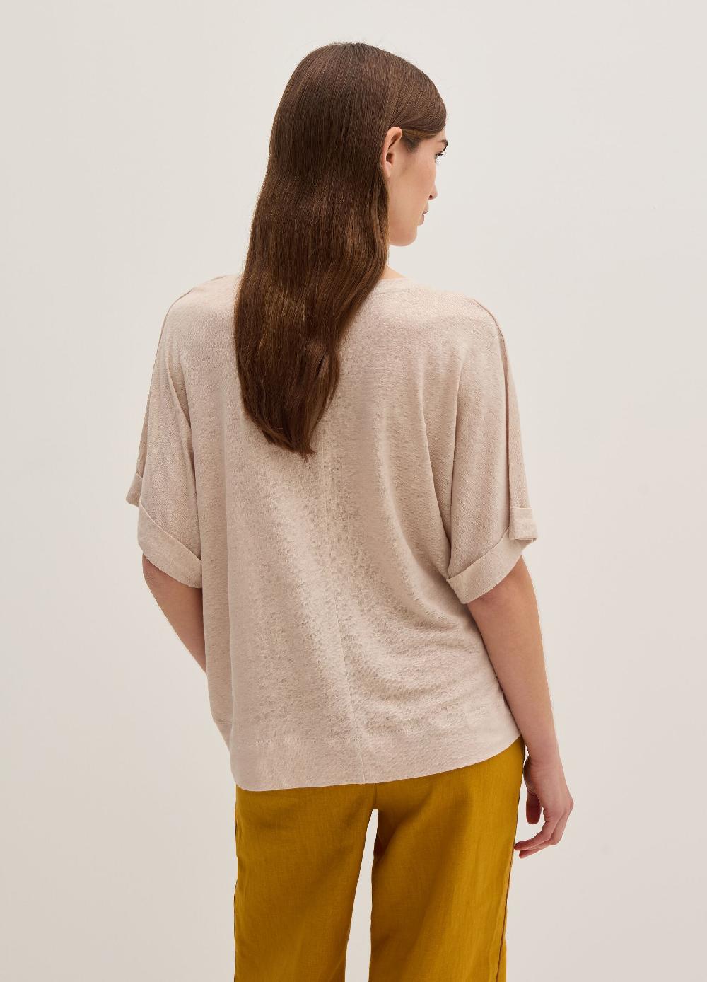 Stefanel Maglia In Jersey Di Puro Lino