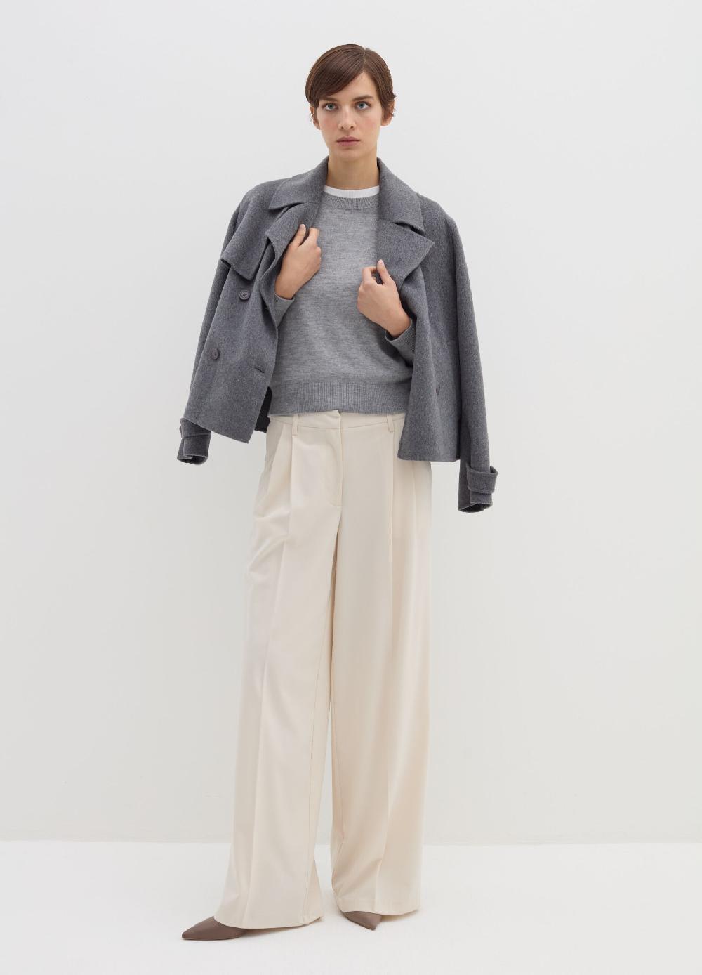 Stefanel Maglia in lana cardata con maniche lunghe