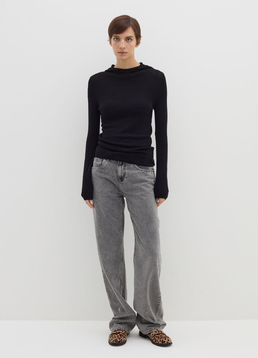 Stefanel Maglia in lana e seta con cappuccio