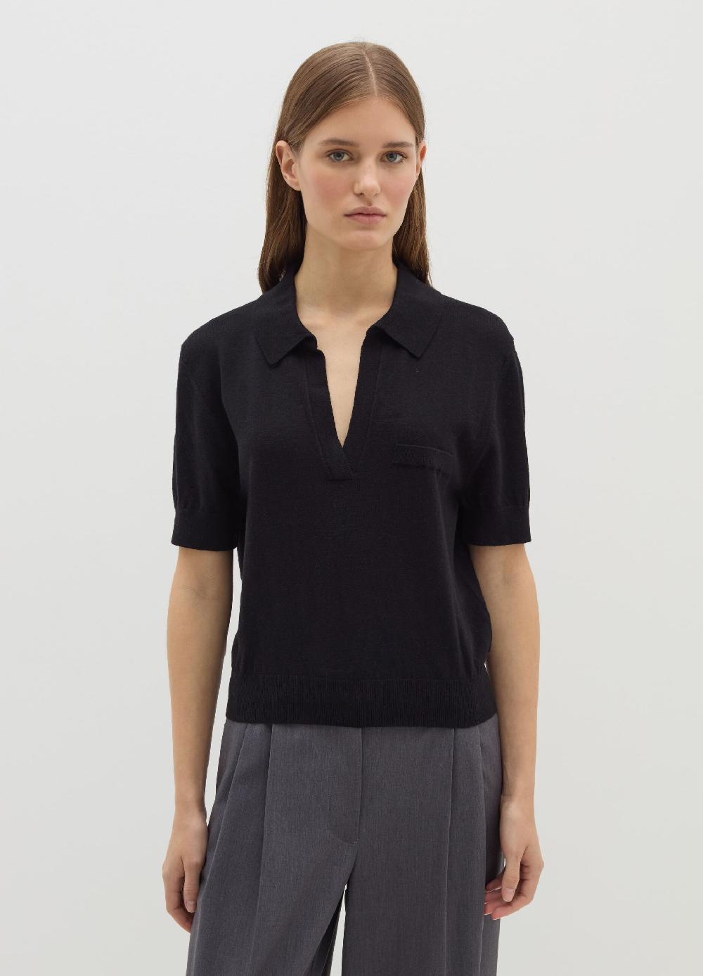 Stefanel Maglia In Lana E Seta Con Scollo A Polo