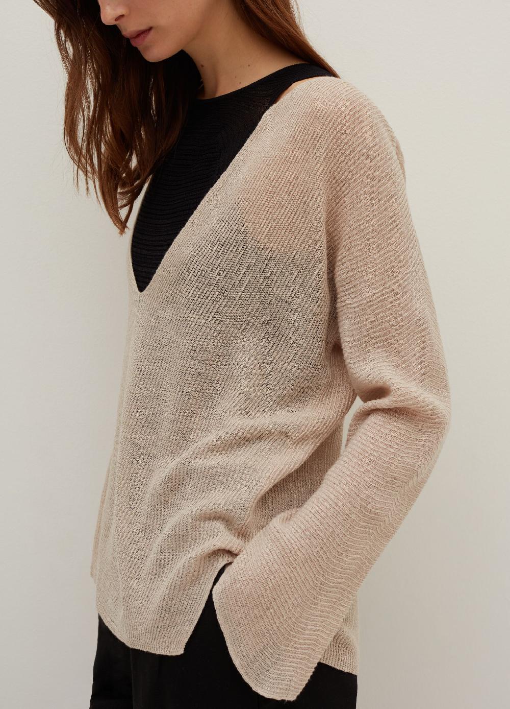 Stefanel Maglia In Lino Maniche A Tre Quarti