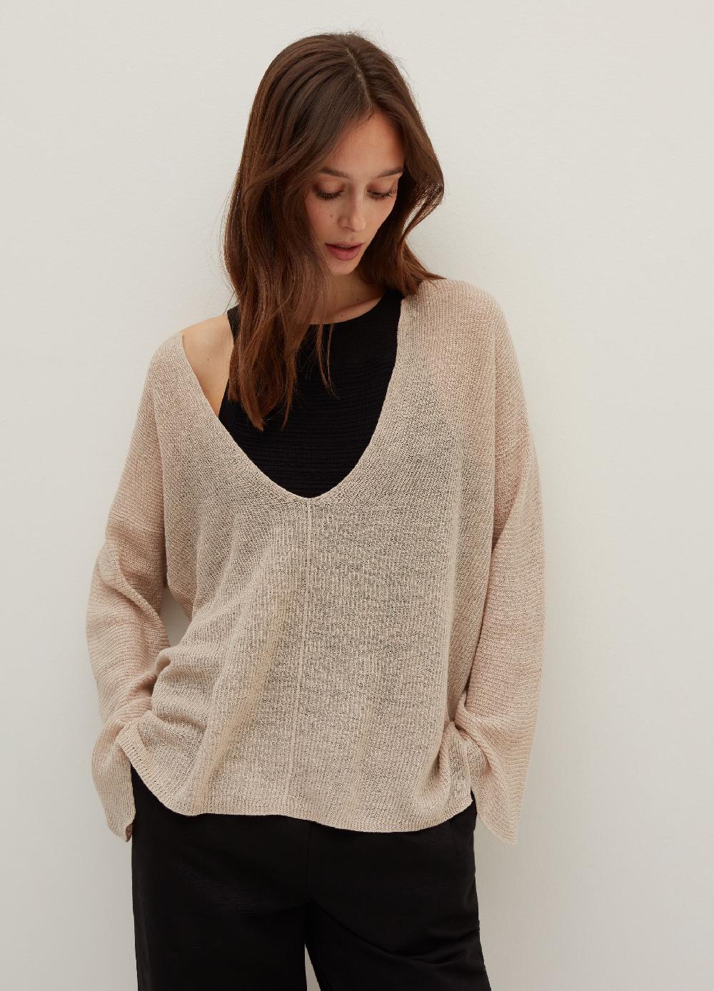 Stefanel Maglia in lino maniche a tre quarti