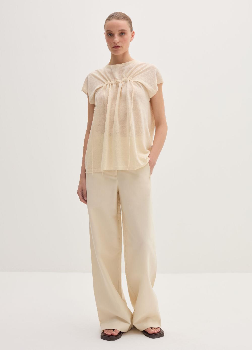 Stefanel Maglia in misto lino con coulisse