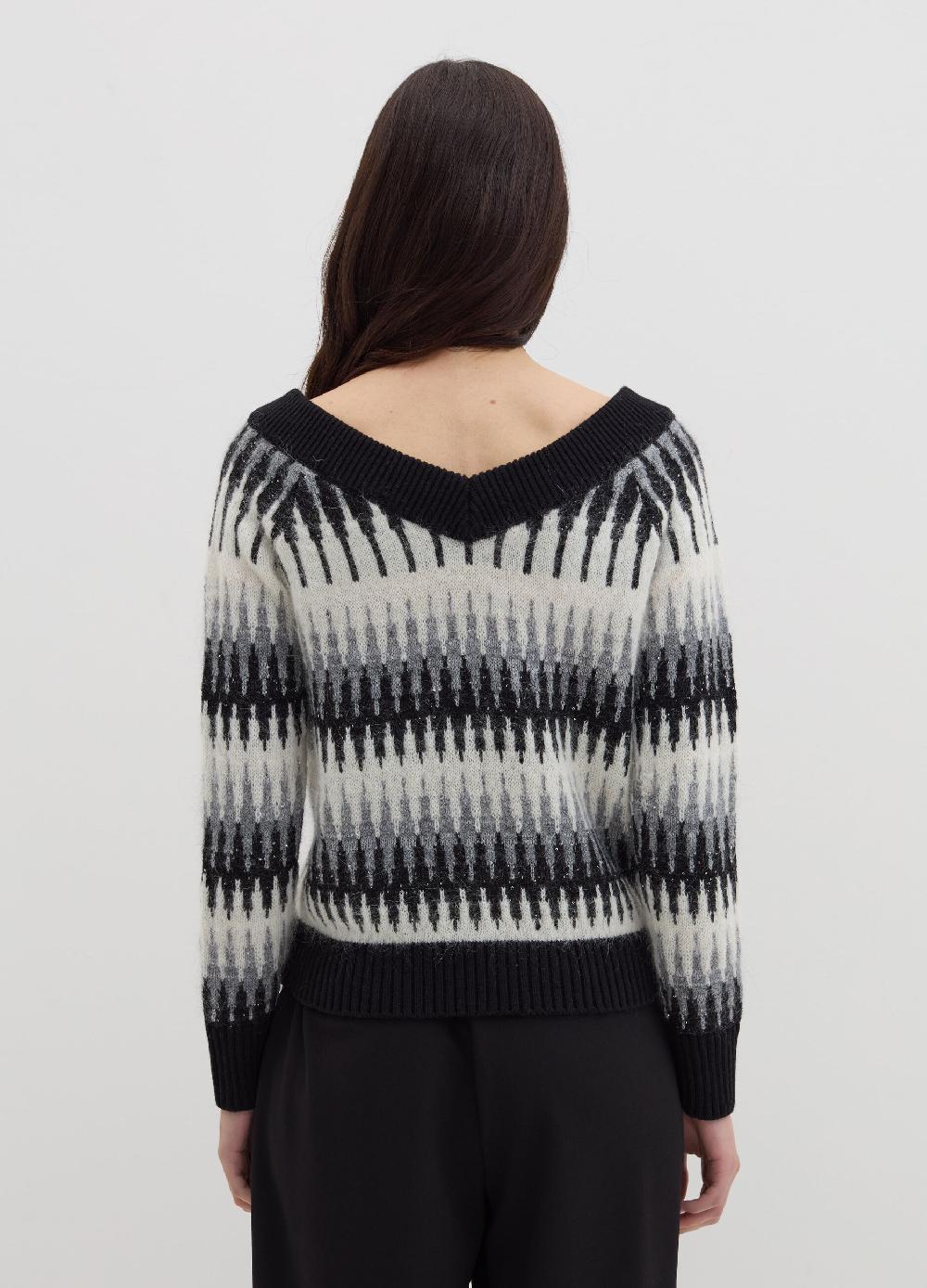 Stefanel Maglia Jacquard Con Micro Paillettes