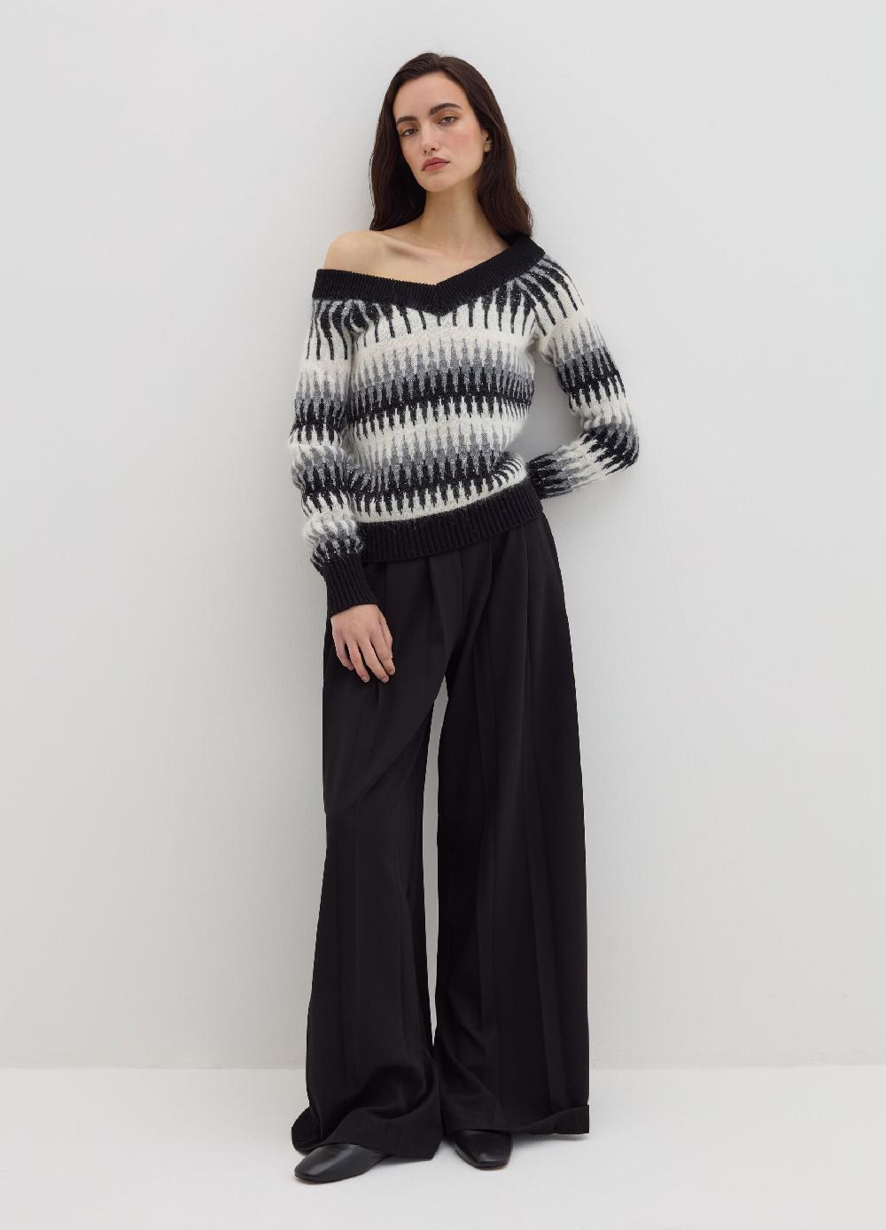 Stefanel Maglia jacquard con micro paillettes