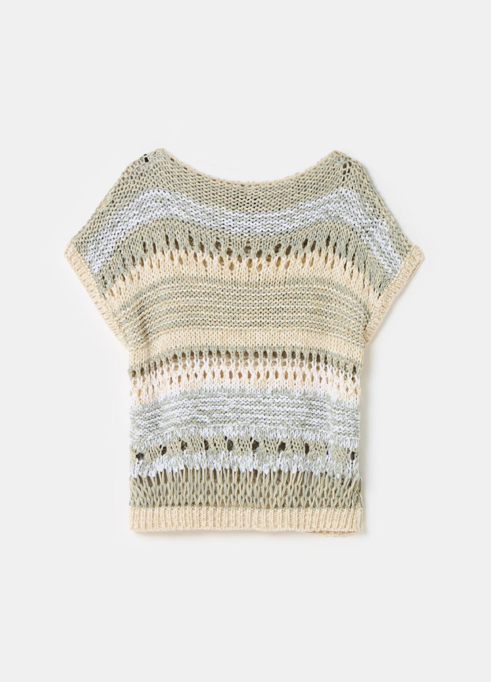 Stefanel Maglia Lavorata Con Fantasia Multicolore