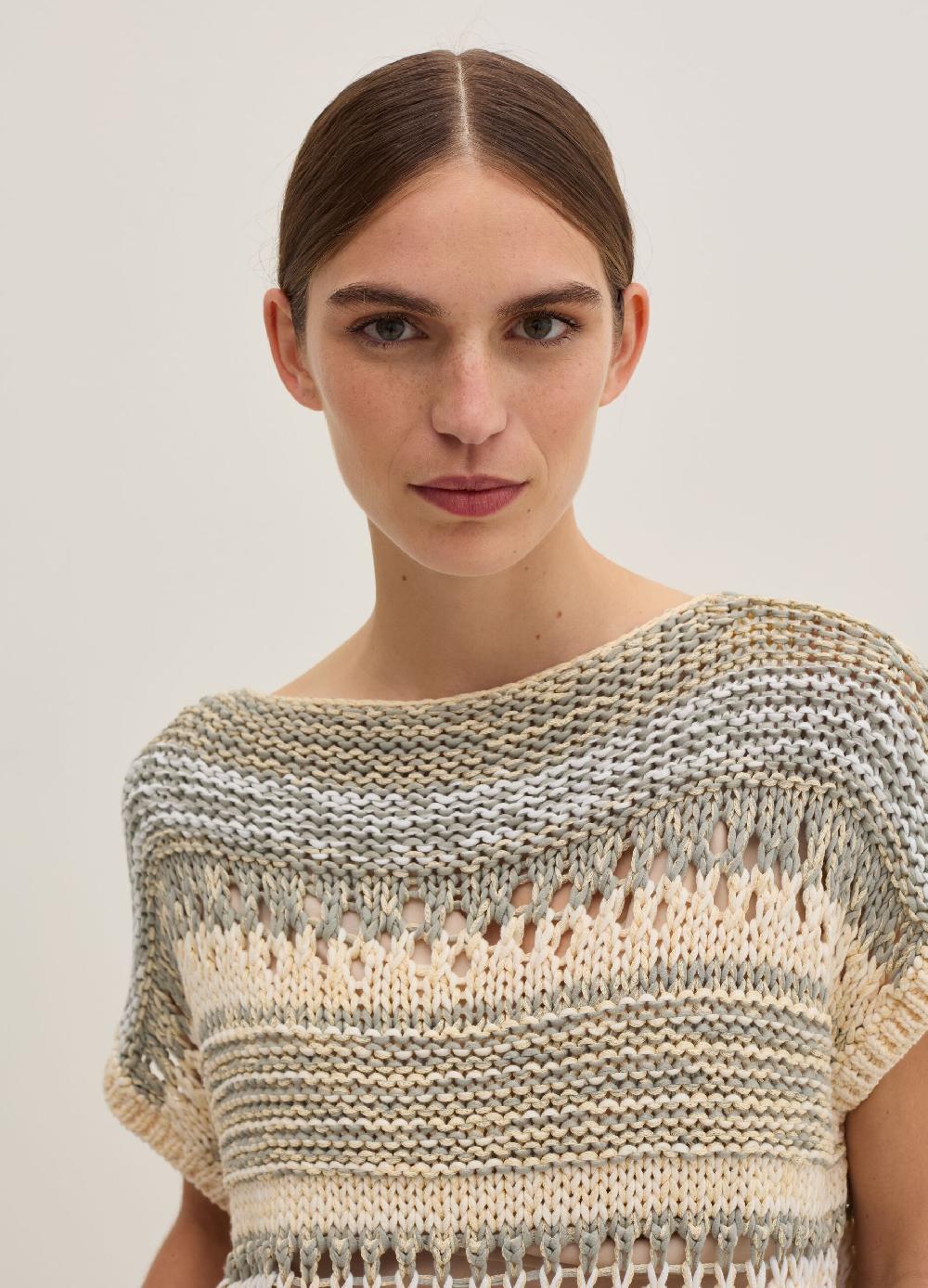 Stefanel Maglia lavorata con fantasia multicolore