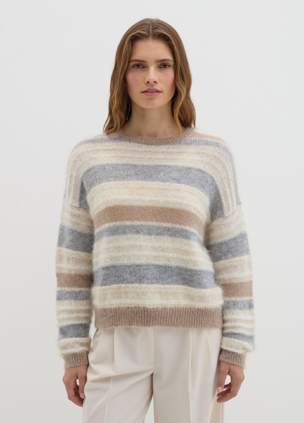 Stefanel Maglia Rigata Con Micro Paillettes