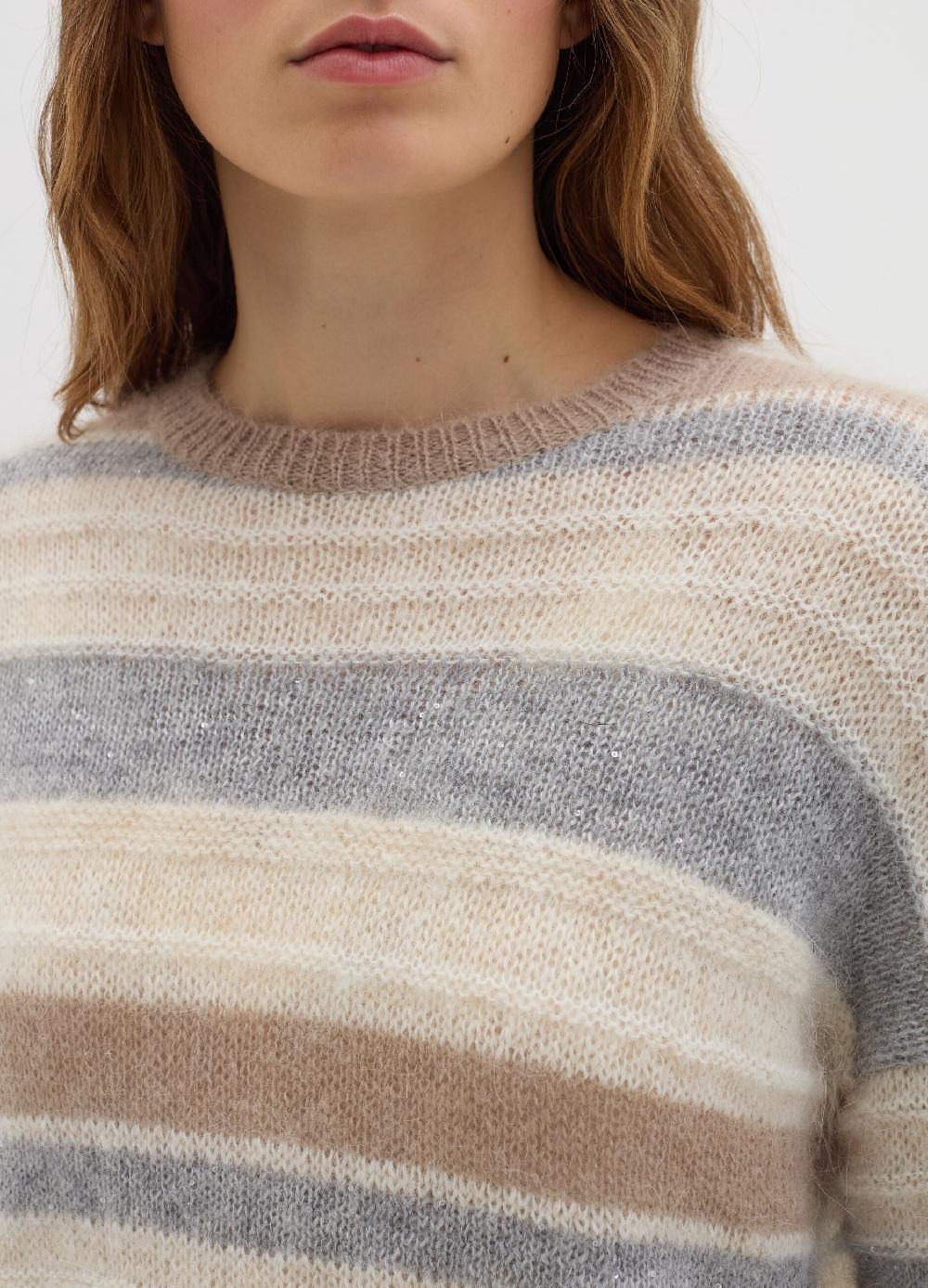 Stefanel Maglia Rigata Con Micro Paillettes