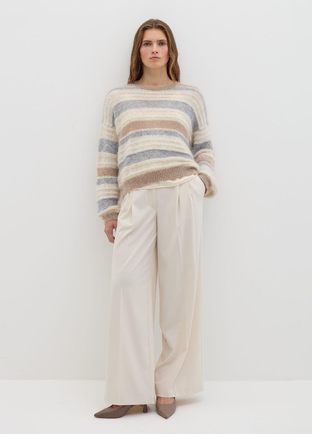 Stefanel Maglia rigata con micro paillettes