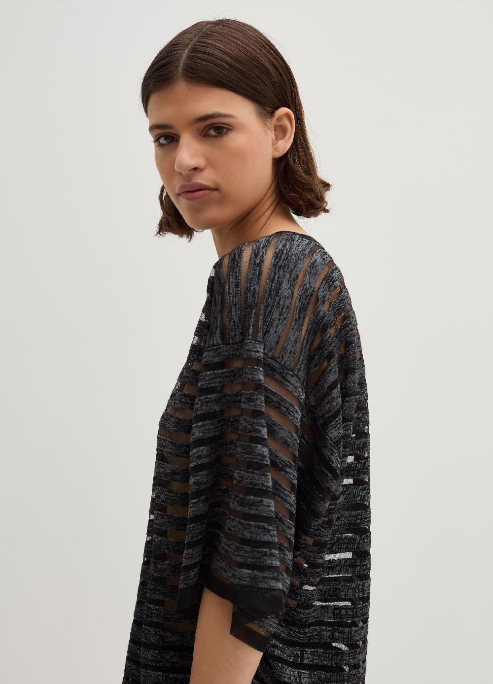 Stefanel Maglia Semitrasparente A Righe