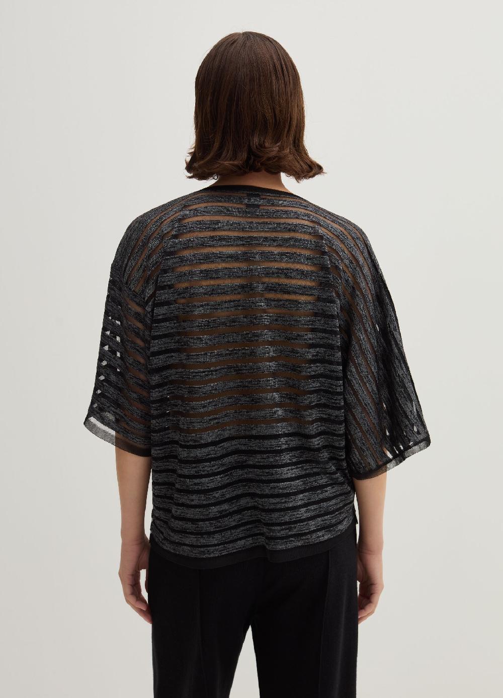 Stefanel Maglia Semitrasparente A Righe