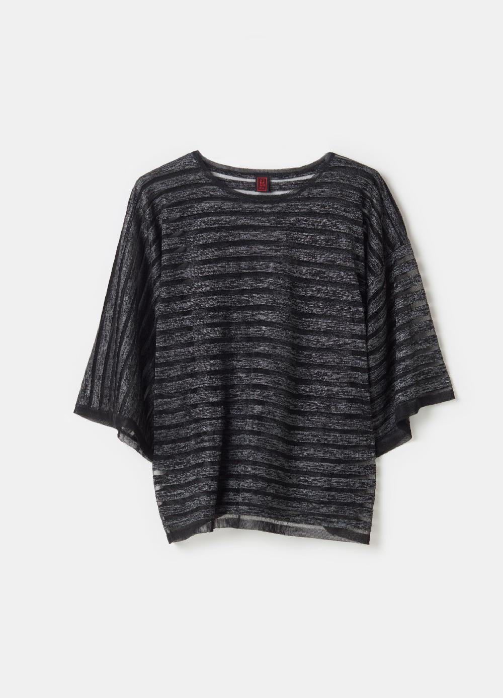 Stefanel Maglia Semitrasparente A Righe