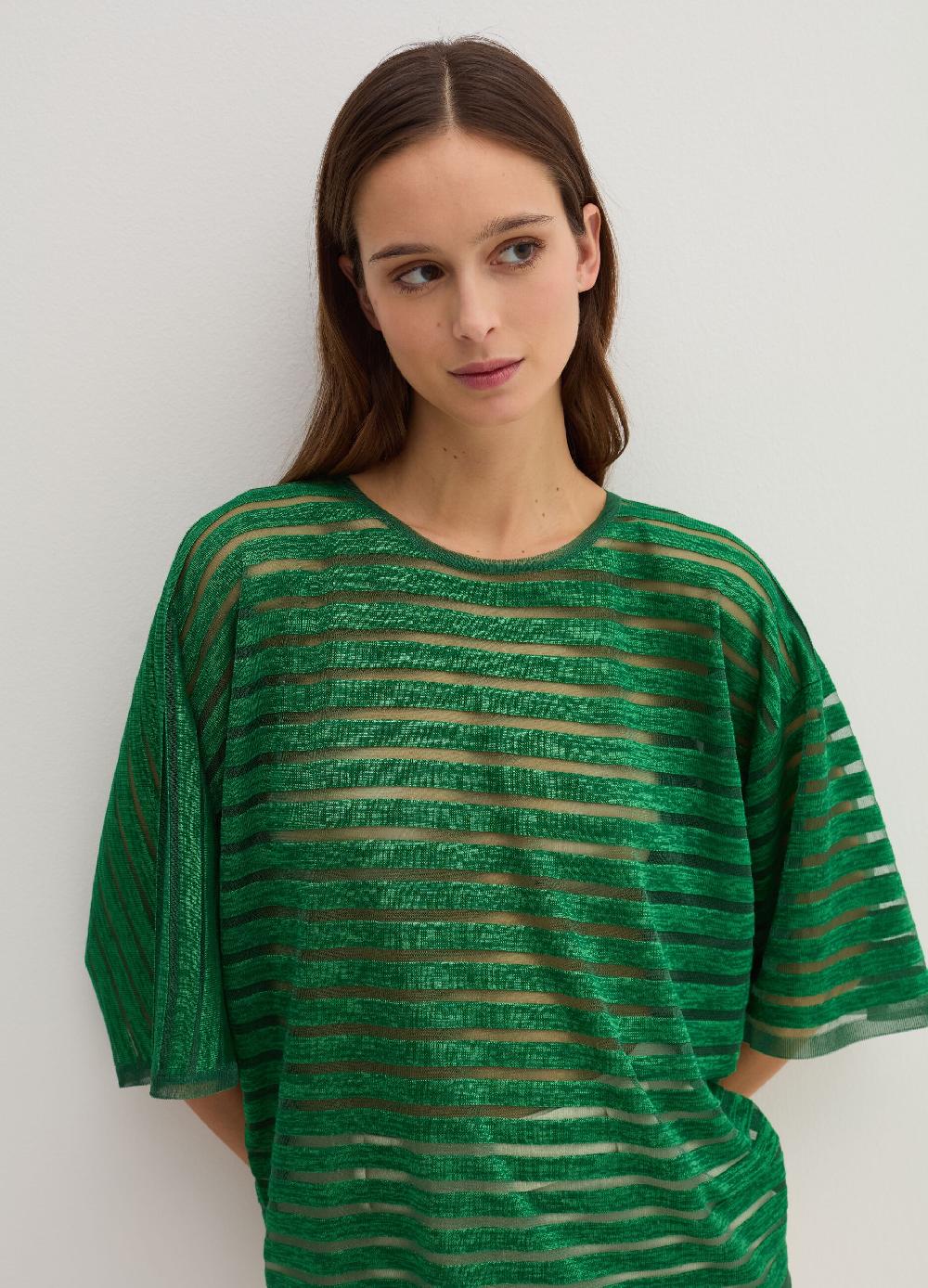 Stefanel Maglia Semitrasparente A Righe