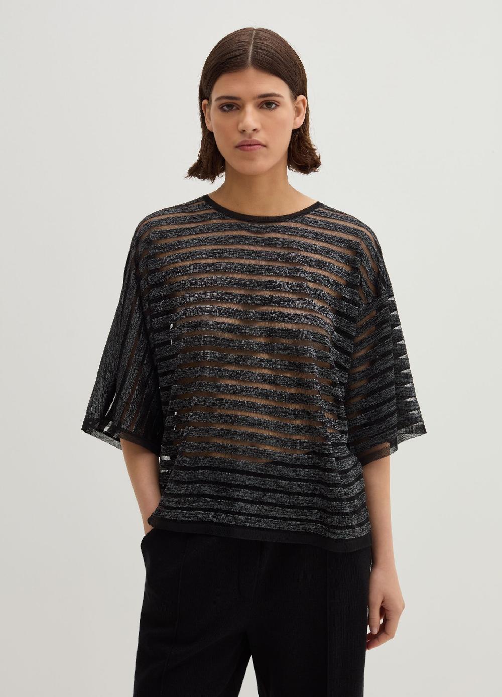 Stefanel Maglia semitrasparente a righe