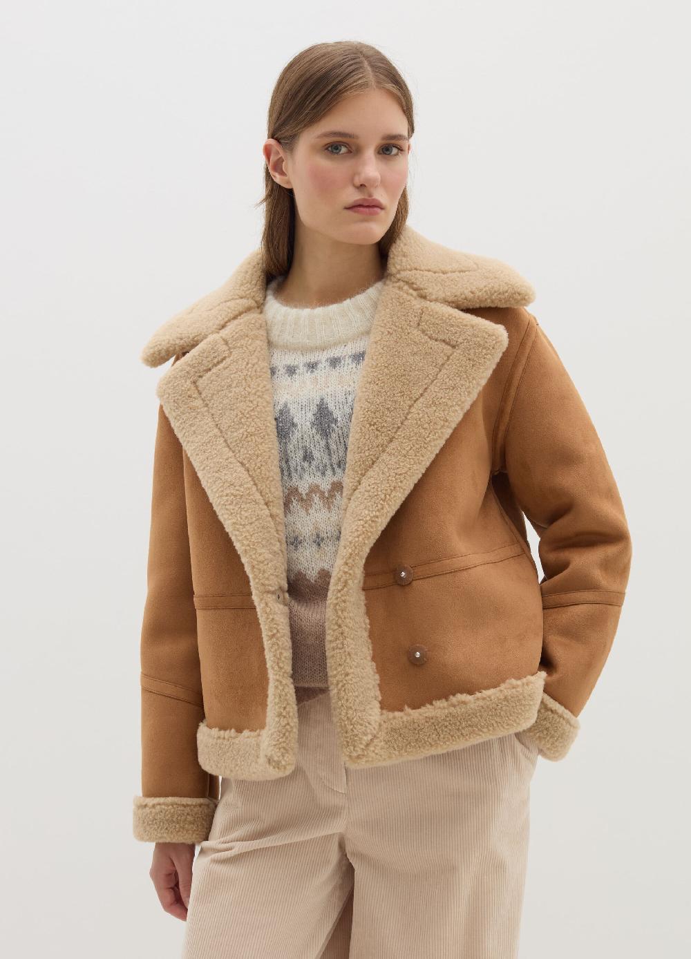 Stefanel Montone Con Interno In Shearling
