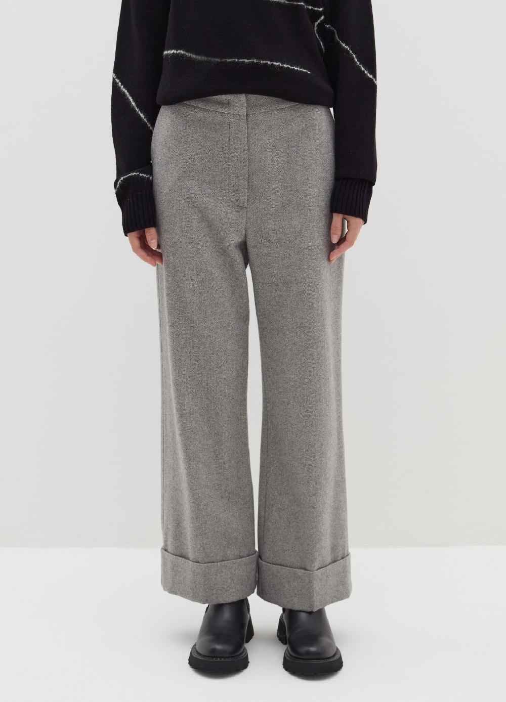 Stefanel Pantalone A Gamba Larga Con Risvolti