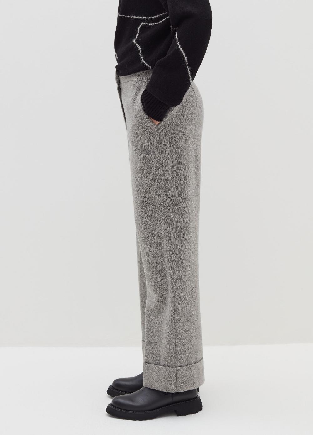 Stefanel Pantalone A Gamba Larga Con Risvolti